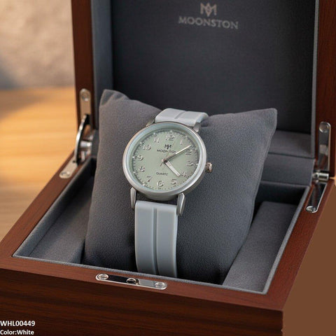 WHL00449  BWS Grey Bezel  Magnetic Rubber Strap Women's Watch - WHL