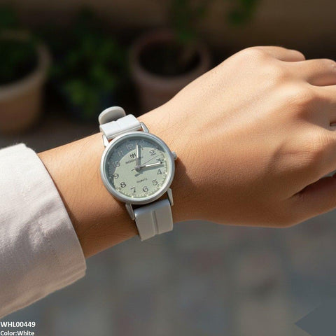 WHL00449  BWS Grey Bezel  Magnetic Rubber Strap Women's Watch - WHL