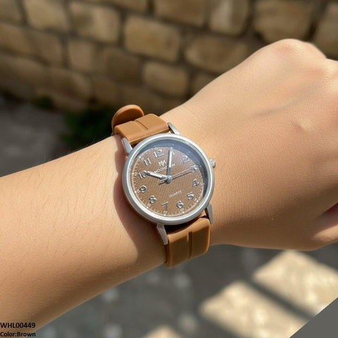 WHL00449  BWS Grey Bezel  Magnetic Rubber Strap Women's Watch - WHL