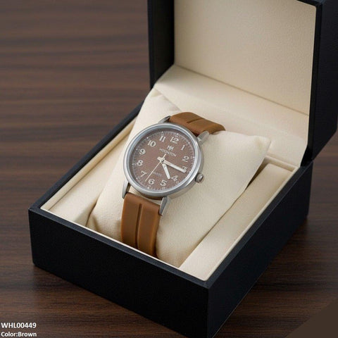 WHL00449  BWS Grey Bezel  Magnetic Rubber Strap Women's Watch - WHL