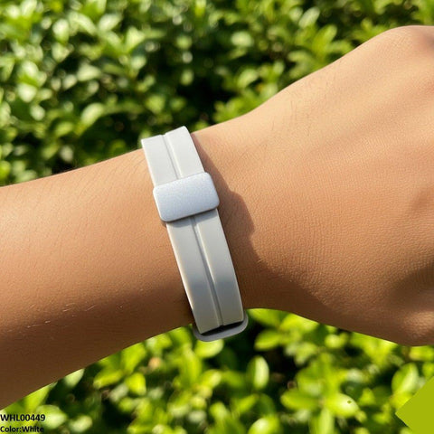 WHL00449  BWS Grey Bezel  Magnetic Rubber Strap Women's Watch - WHL