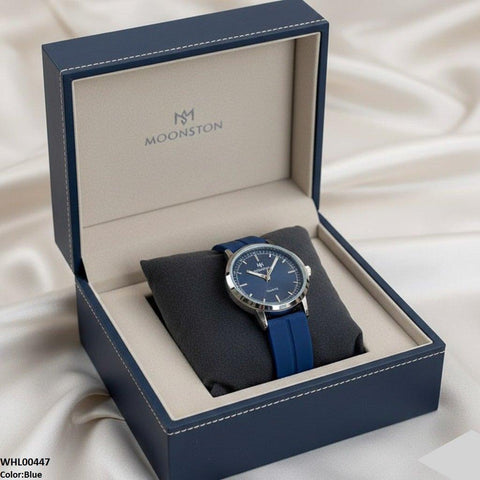 WHL00447 BWS Silver Bezel Magnetic Rubber Strap Women's Watch - WHL