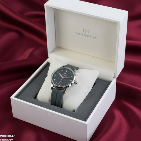 WHL00447 BWS Silver Bezel Magnetic Rubber Strap Women's Watch - WHL