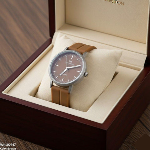 WHL00447 BWS Silver Bezel Magnetic Rubber Strap Women's Watch - WHL