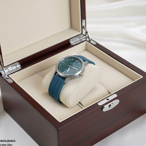 WHL00443 BWS Round Grey Bezel Magnetic Rubber Strap Women's Watch - WHL