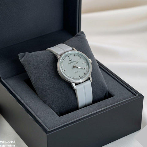 WHL00443 BWS Round Grey Bezel Magnetic Rubber Strap Women's Watch - WHL