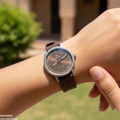 WHL00443 BWS Round Grey Bezel Magnetic Rubber Strap Women's Watch - WHL