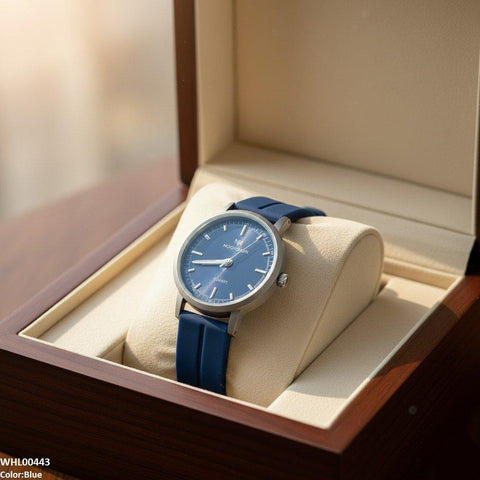 WHL00443 BWS Round Grey Bezel Magnetic Rubber Strap Women's Watch - WHL