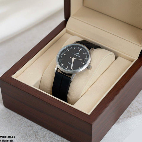 WHL00443 BWS Round Grey Bezel Magnetic Rubber Strap Women's Watch - WHL