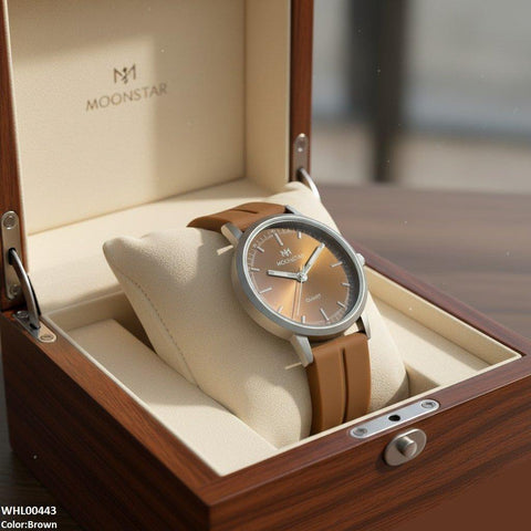 WHL00443 BWS Round Grey Bezel Magnetic Rubber Strap Women's Watch - WHL