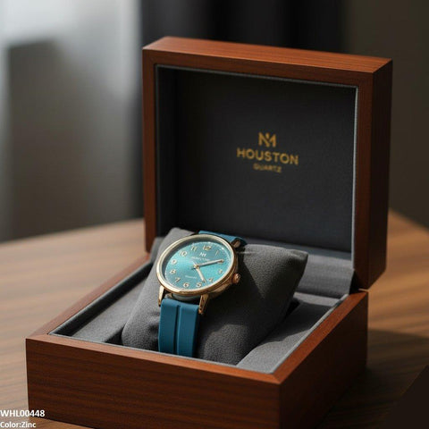 WHL00448 BWS Golden Nubmer's Dial Magnetic Rubber Strap Women's Watch - WHL