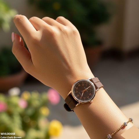 WHL00448 BWS Golden Nubmer's Dial Magnetic Rubber Strap Women's Watch - WHL