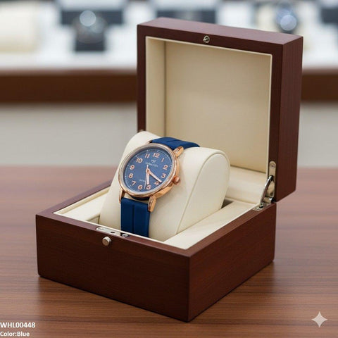 WHL00448 BWS Golden Nubmer's Dial Magnetic Rubber Strap Women's Watch - WHL