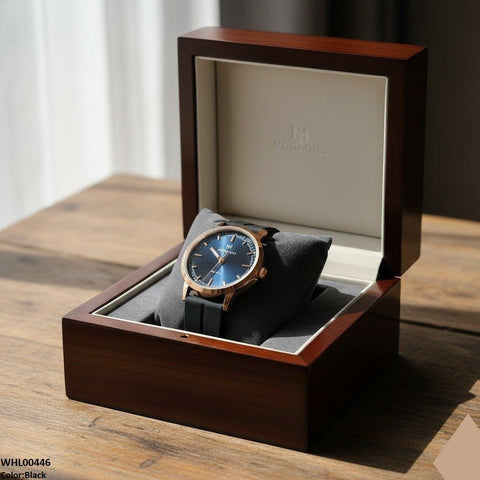 WHL00446 BWS Round Magnetic Rubber Strap Women's Watch - WHL