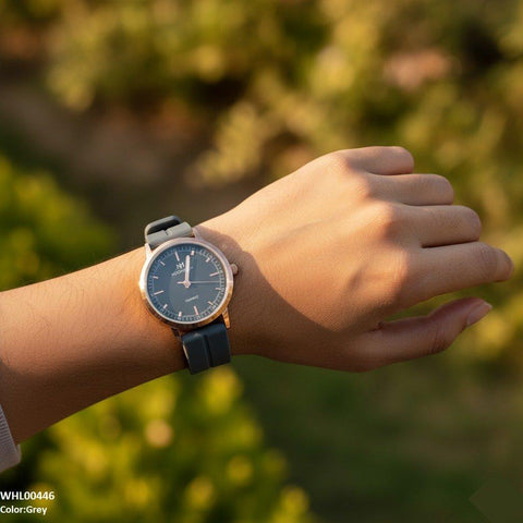 WHL00446 BWS Round Magnetic Rubber Strap Women's Watch - WHL