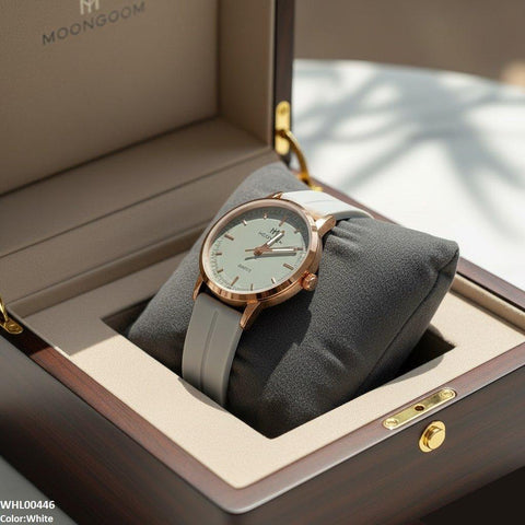 WHL00446 BWS Round Magnetic Rubber Strap Women's Watch - WHL