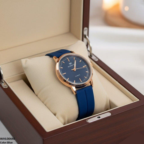 WHL00446 BWS Round Magnetic Rubber Strap Women's Watch - WHL