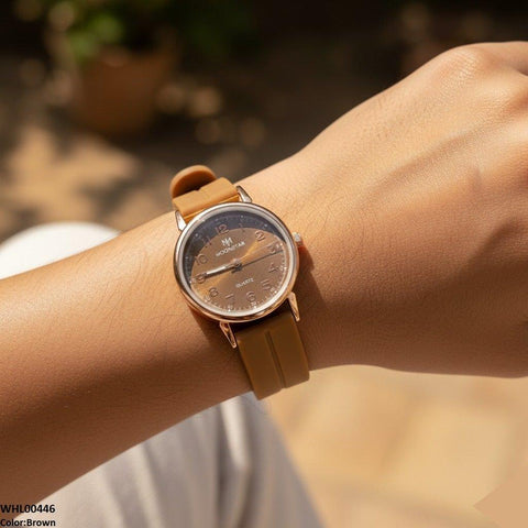 WHL00446 BWS Round Magnetic Rubber Strap Women's Watch - WHL