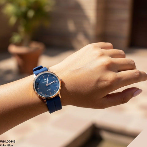 WHL00446 BWS Round Magnetic Rubber Strap Women's Watch - WHL