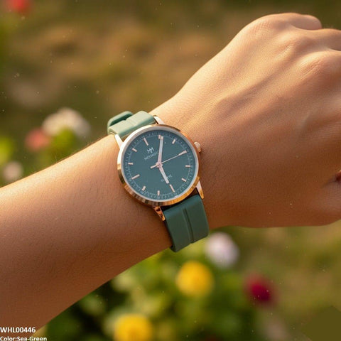 WHL00446 BWS Round Magnetic Rubber Strap Women's Watch - WHL