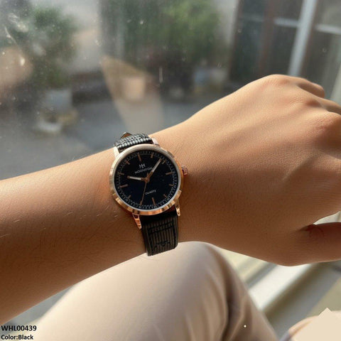 WHL00439 BWS Round Lining Dial Leather Strap Women's Watch - WHL