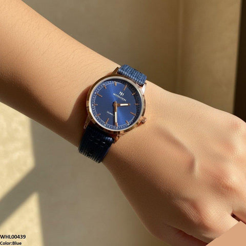 WHL00439 BWS Round Lining Dial Leather Strap Women's Watch - WHL