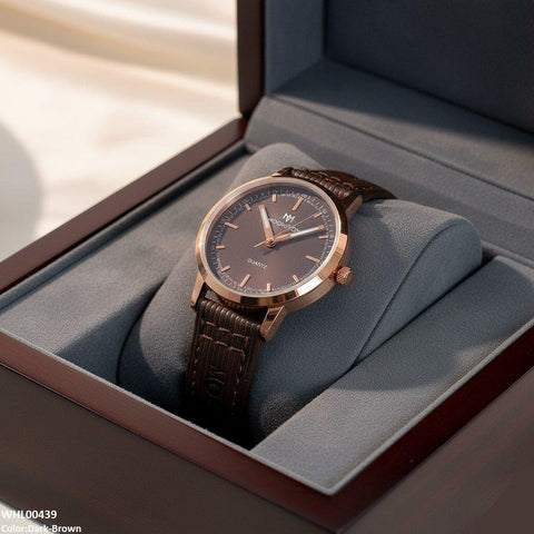 WHL00439 BWS Round Lining Dial Leather Strap Women's Watch - WHL