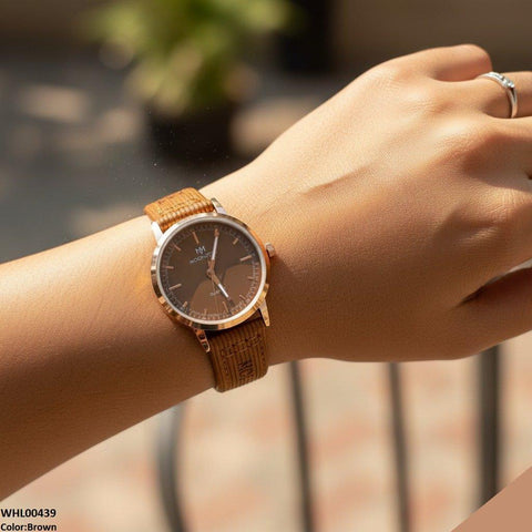 WHL00439 BWS Round Lining Dial Leather Strap Women's Watch - WHL