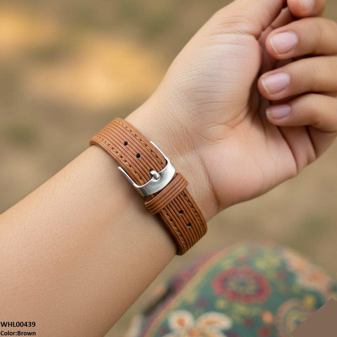 WHL00439 BWS Round Lining Dial Leather Strap Women's Watch - WHL