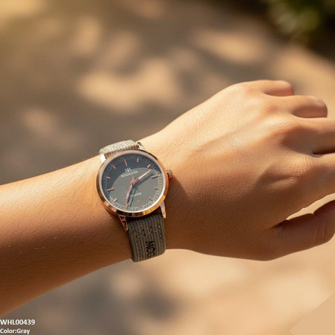 WHL00439 BWS Round Lining Dial Leather Strap Women's Watch - WHL