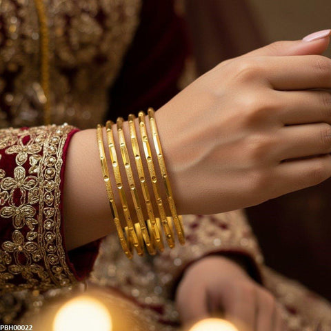 PBH00022 MZM Textured 6 Pics Of Bangles Set - PBH