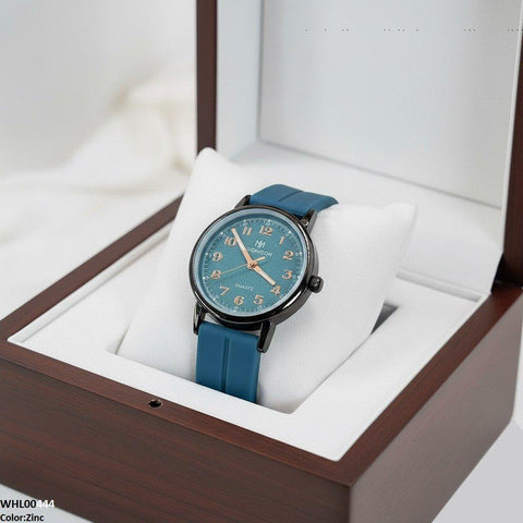 WHL00444 BWS Round Black Bezel Magnetic Rubber Strap Women's Watch - WHL