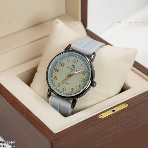 WHL00444 BWS Round Black Bezel Magnetic Rubber Strap Women's Watch - WHL