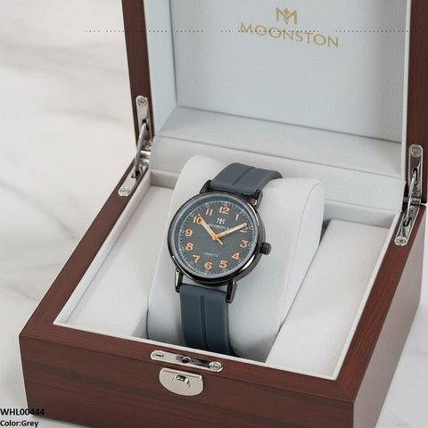 WHL00444 BWS Round Black Bezel Magnetic Rubber Strap Women's Watch - WHL