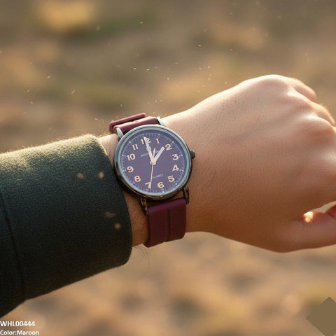 WHL00444 BWS Round Black Bezel Magnetic Rubber Strap Women's Watch - WHL