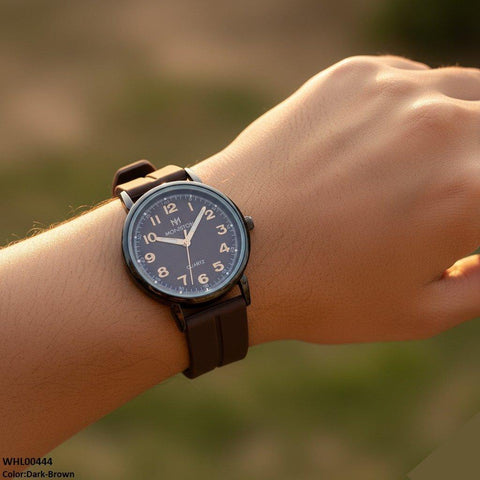 WHL00444 BWS Round Black Bezel Magnetic Rubber Strap Women's Watch - WHL