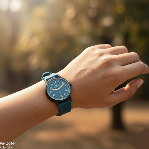 WHL00444 BWS Round Black Bezel Magnetic Rubber Strap Women's Watch - WHL