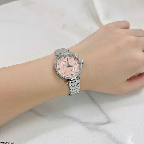 WHL00462  IWA Round Rhinestone Analog Dial Women's Watch - WHL