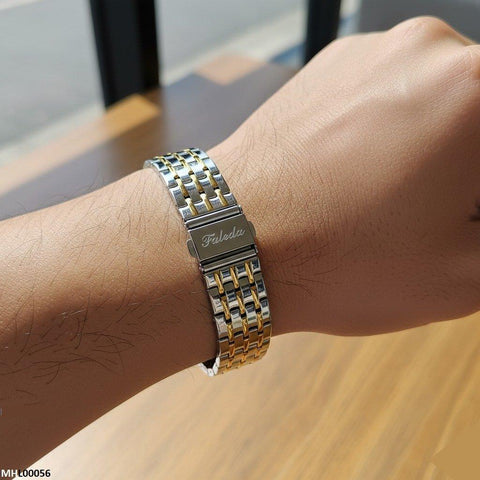 MHL00056 IWA Round Bezel Stone Dial Men's Watch - MHL