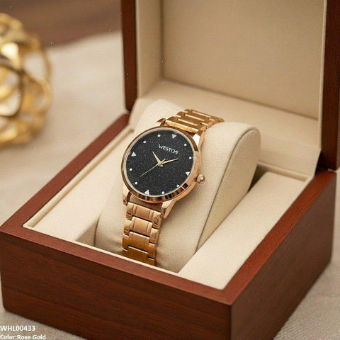 WHL00433 IWA Round Black Dial Women's Watch -