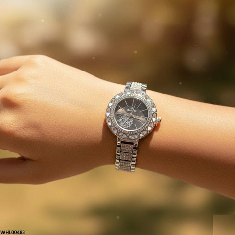 WHL00483 ZWA Round Marquise Stone Bezel Women's Watch - WHL