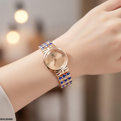 WHL00486 ZWA Round Blue Stone Bracelet Women's Watch - WHL