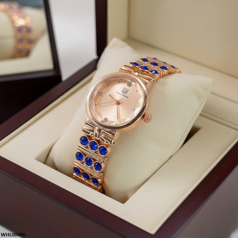 WHL00486 ZWA Round Blue Stone Bracelet Women's Watch - WHL