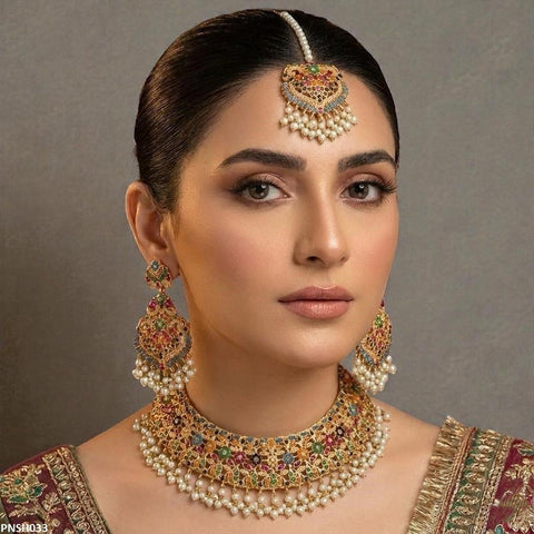 PNSH033 SDQ Multi Flower Necklace Set - PNSH