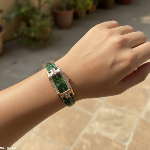 WHL00568 HWR Rectangle Stone Dial Women's Watch - WHL