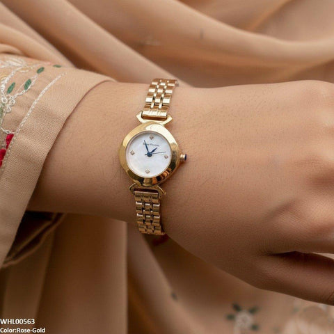 WHL00563 HWR Round Stone Dial Women's Watch - WHL