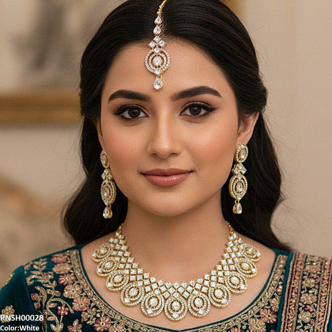 PNSH00028 FRN Oval/Square Necklace Set - PNSH