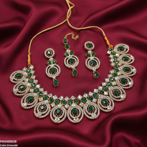 PNSH00028 FRN Oval/Square Necklace Set - PNSH