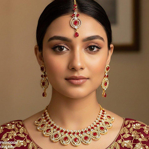 PNSH00028 FRN Oval/Square Necklace Set - PNSH