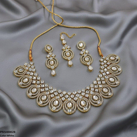 PNSH00028 FRN Oval/Square Necklace Set - PNSH